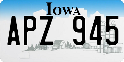 IA license plate APZ945