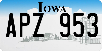 IA license plate APZ953