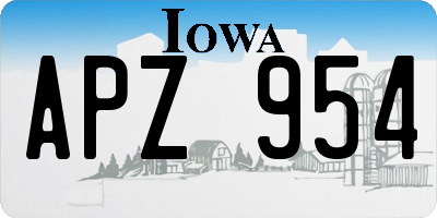 IA license plate APZ954