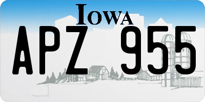 IA license plate APZ955