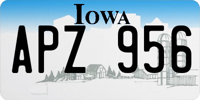 IA license plate APZ956