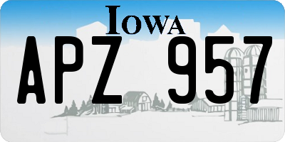 IA license plate APZ957