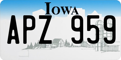 IA license plate APZ959