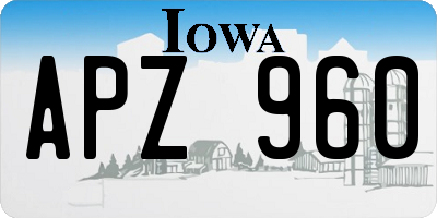 IA license plate APZ960