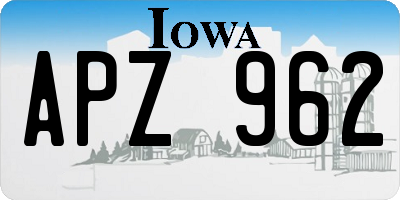 IA license plate APZ962