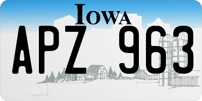 IA license plate APZ963