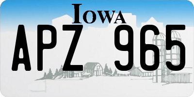 IA license plate APZ965
