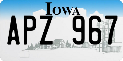 IA license plate APZ967