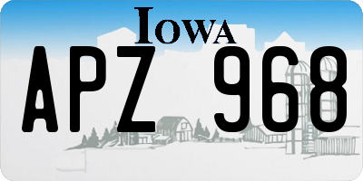 IA license plate APZ968