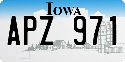 IA license plate APZ971