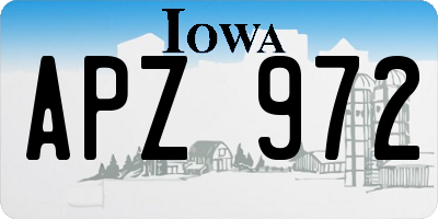 IA license plate APZ972