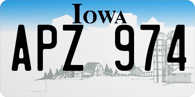 IA license plate APZ974