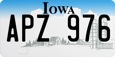 IA license plate APZ976