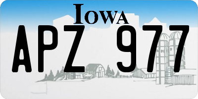 IA license plate APZ977