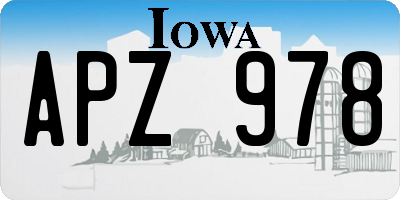 IA license plate APZ978