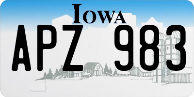 IA license plate APZ983