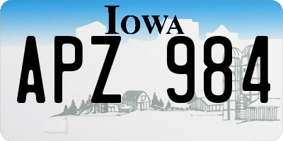 IA license plate APZ984