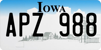 IA license plate APZ988