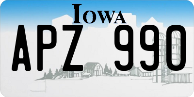 IA license plate APZ990