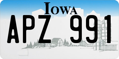 IA license plate APZ991