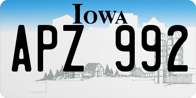 IA license plate APZ992