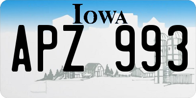 IA license plate APZ993