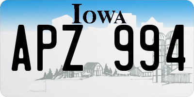 IA license plate APZ994