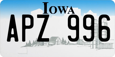 IA license plate APZ996