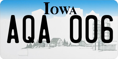 IA license plate AQA006