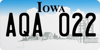 IA license plate AQA022