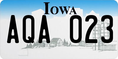 IA license plate AQA023
