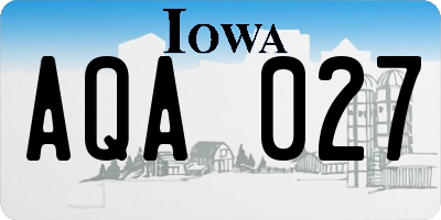 IA license plate AQA027