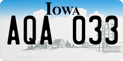 IA license plate AQA033