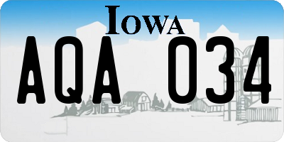 IA license plate AQA034