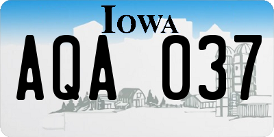IA license plate AQA037