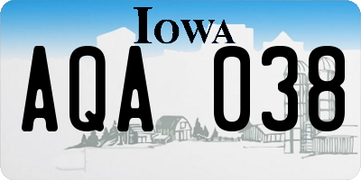 IA license plate AQA038