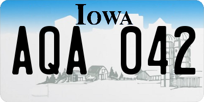 IA license plate AQA042