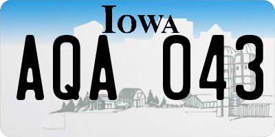 IA license plate AQA043