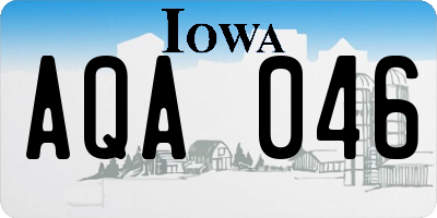 IA license plate AQA046