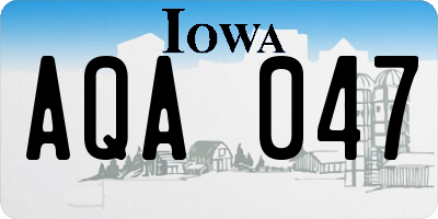 IA license plate AQA047