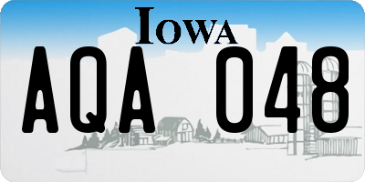 IA license plate AQA048