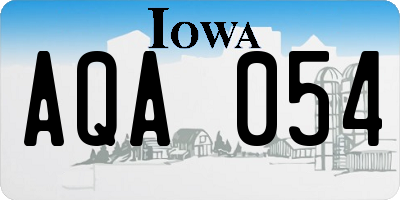 IA license plate AQA054