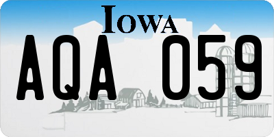 IA license plate AQA059