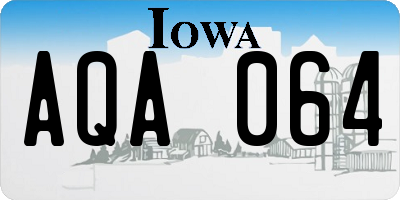 IA license plate AQA064