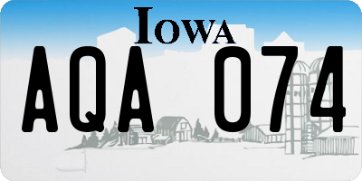 IA license plate AQA074