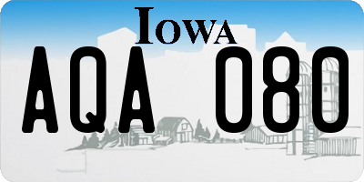 IA license plate AQA080
