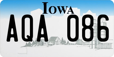 IA license plate AQA086