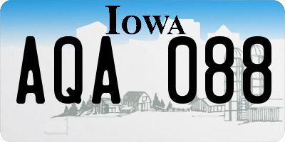 IA license plate AQA088
