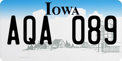 IA license plate AQA089