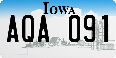 IA license plate AQA091